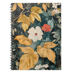 Blumen Tapete, Botanischer Blumenstil  Notizblock