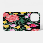 Blumen Tapete Große Blumen Muster iPhone Hülle (Rückseite (Horizontal))