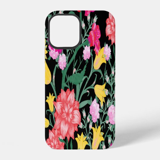Blumen Tapete Große Blumen Muster iPhone Hülle (Rückseite)