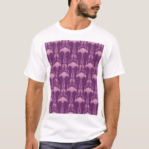 Blumen Tapete Rosa Violett Design T-Shirt