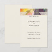 Blumen-Tartan Save-the-Date-Karte Save The Date (Vorne/Hinten)