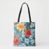 Blumen-Tasche mit farbenfrohen Blumen und Grün  Tasche (Vorderseite)