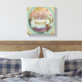 Blumen-Tasse-2 Leinwand (Insitu (Schlafzimmer))