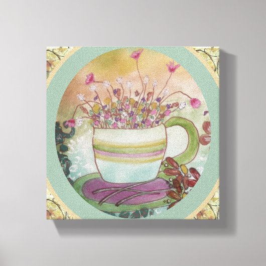 Blumen-Tasse-2 Leinwand (Vorderseite)