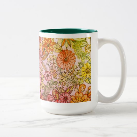 Blumen-Tasse 2 Zweifarbige Tasse (Rechts)