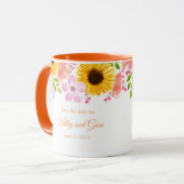 Blumen-Tasse - Datum speichern Tasse (Vorderseite Links)