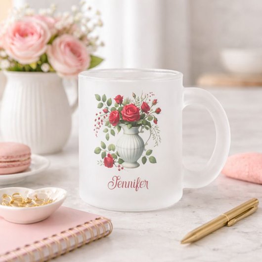 Blumen-Tasse Foto Mattglastasse