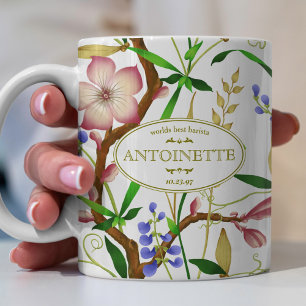 Blumen-Tasse im viktorianischen Stil - Namen einfü Kaffeetasse