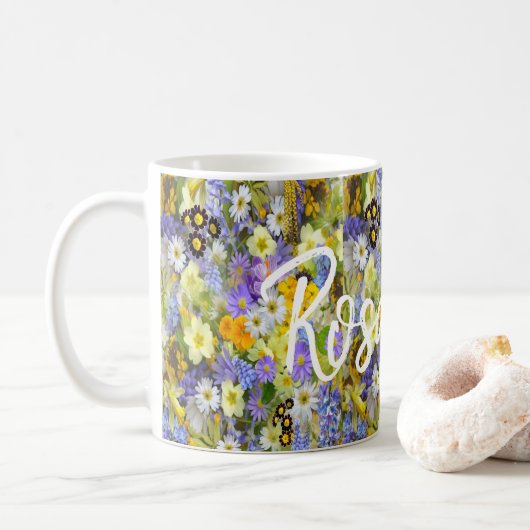 Blumen-Tasse Kaffeetasse (Mit Donut)