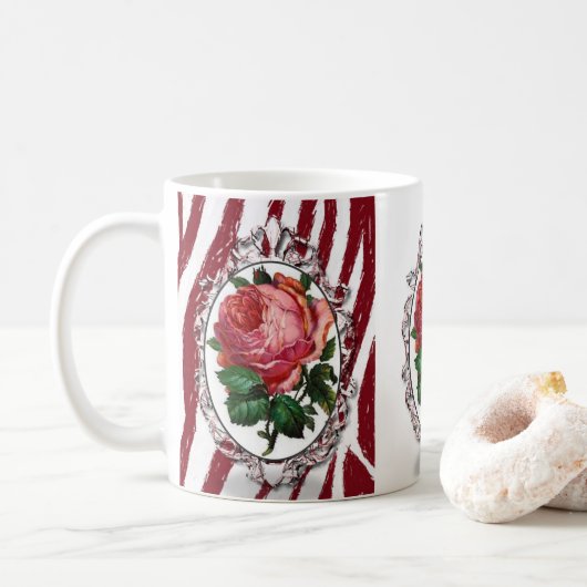 Blumen-Tasse Kaffeetasse (Mit Donut)