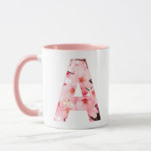 Blumen-Tassen mit Anfangsbuchstabe A | Personalisi Tasse (Links)