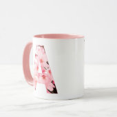 Blumen-Tassen mit Anfangsbuchstabe A | Personalisi Tasse (Vorderseite Links)
