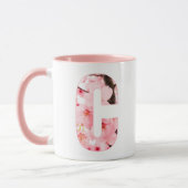 Blumen-Tassen mit Anfangsbuchstabe C | Personalisi Tasse (Links)