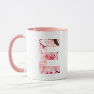 Blumen-Tassen mit Anfangsbuchstabe E Personalisi Tasse