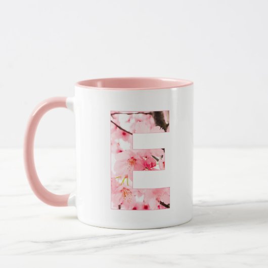 Blumen-Tassen mit Anfangsbuchstabe E | Personalisi Tasse (Links)