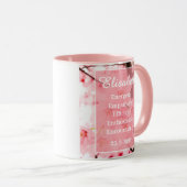 Blumen-Tassen mit Anfangsbuchstabe E | Personalisi Tasse (VorderseiteRechts)