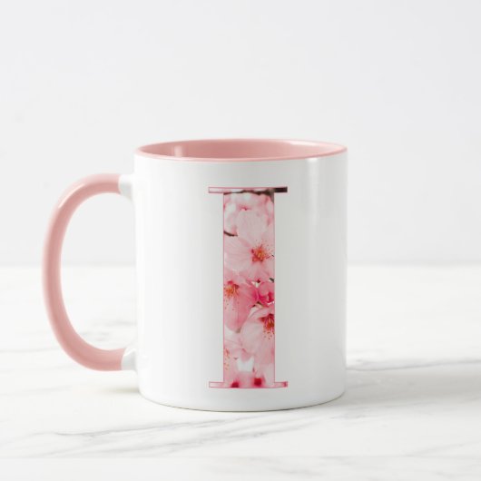 Blumen-Tassen mit Anfangsbuchstabe I | Personalisi Tasse (Links)