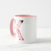 Blumen-Tassen mit Anfangsbuchstabe K | Personalisi Tasse (Vorderseite Links)