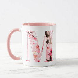 Blumen-Tassen mit Anfangsbuchstabe M | Personalisi Tasse