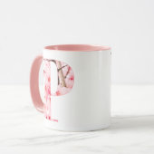 Blumen-Tassen mit Anfangsbuchstabe P | Personalisi Tasse (Vorderseite Links)