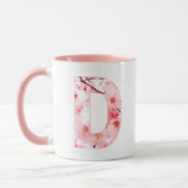 Blumen-Tassen mit Anfangsbuchstabe | Personalisier Tasse (Links)