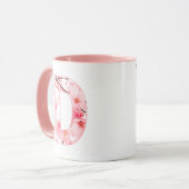 Blumen-Tassen mit Anfangsbuchstabe | Personalisier Tasse (Vorderseite Links)