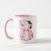 Blumen-Tassen mit Anfangsbuchstabe | Personalisier Tasse (Links)