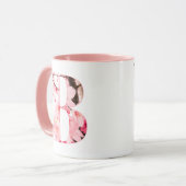 Blumen-Tassen mit Anfangsbuchstabe | Personalisier Tasse (Vorderseite Links)