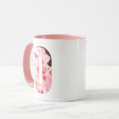 Blumen-Tassen mit Anfangsbuchstabe | Personalisier Tasse (Vorderseite Links)