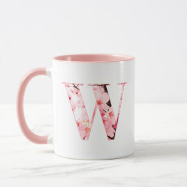 Blumen-Tassen mit Anfangsbuchstabe W | Personalisi Tasse