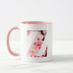 Blumen-Tassen mit Anfangsbuchstabe Z Personalisi Tasse