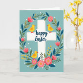 Blumen Teal Vogel Kreis Karte (Gelbe Blume)