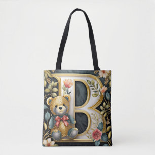 Blumen-Teddybär Buchstabe B Baby Tasche