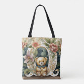 Blumen-Teddybär Buchstabe O Tasche (Rückseite)