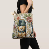 Blumen-Teddybär Buchstabe O Tasche (Von Nahem)