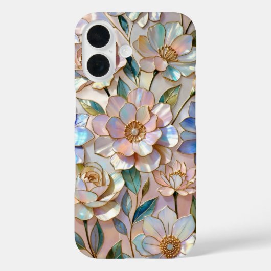 Blumen-Telefonhülle mit Glasmalerei-Effekt Pastell Case-Mate iPhone Hülle (Rückseite)