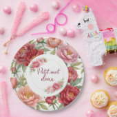 Blumen-Teller aus Pappe mit Pfingstrosen – Dekorat Pappteller (Party)