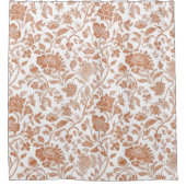 Blumen Terrakotta-Toile-Muster Duschvorhang (Vorderseite)