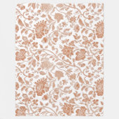 Blumen Terrakotta-Toile-Muster Fleecedecke (Vorderseite)