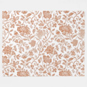 Blumen Terrakotta-Toile-Muster Fleecedecke (Vorderseite (Horizontal))