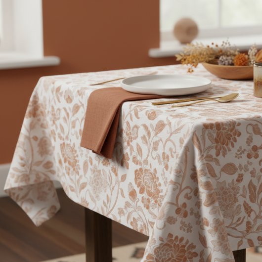 Blumen Terrakotta-Toile-Muster Tischdecke