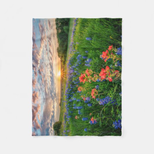 Blumen | Texas Bluebonnets & Indian Paintbrush Fleecedecke (Vorderseite)