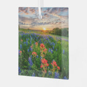 Blumen | Texas Bluebonnets & Indian Paintbrush Ornament Aus Glas (Vorderseite links)