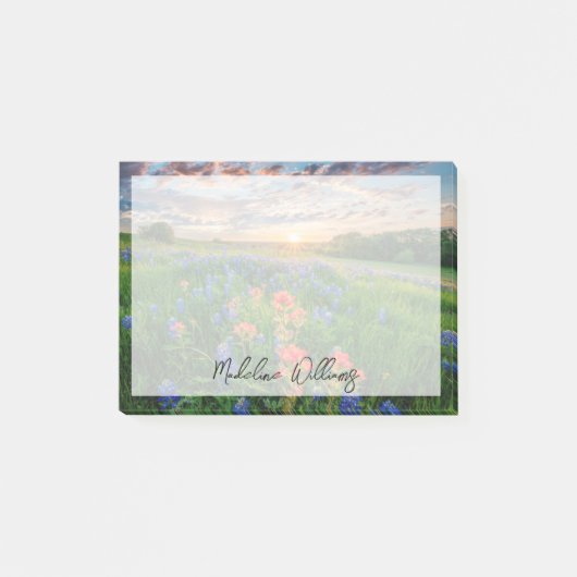 Blumen | Texas Bluebonnets & Indian Paintbrush Post-it Klebezettel (Vorderseite)