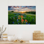 Blumen | Texas Bluebonnets & Indian Paintbrush Poster (Küche)