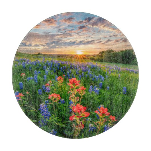Blumen | Texas Bluebonnets & Indian Paintbrush Schneidebrett (Vorderseite)
