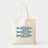 Blumen-Themen-Töpferei Kunst Fisch Tragetasche (Vorne)