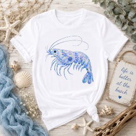 Blumen-Themen-Töpferei Kunst Garnelen T-Shirt