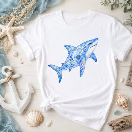 Blumen-Themen-Töpferei-Kunst-Hai T-Shirt