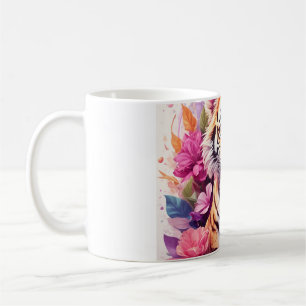 Blumen-Tiger-Tasse - Rosa Tiger-Kaffeetasse - Geis Kaffeetasse